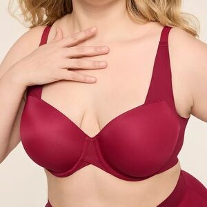 Lane Bryant Cacique Balconette bra size 40D burgundy/wine colored